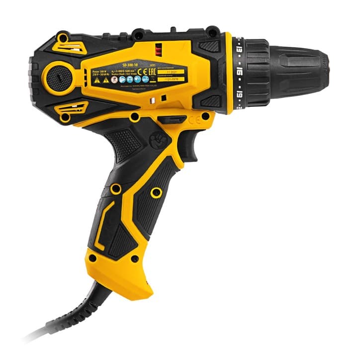 Дрель-шуруповерт Denzel 26201, сетевая Sd=300-10