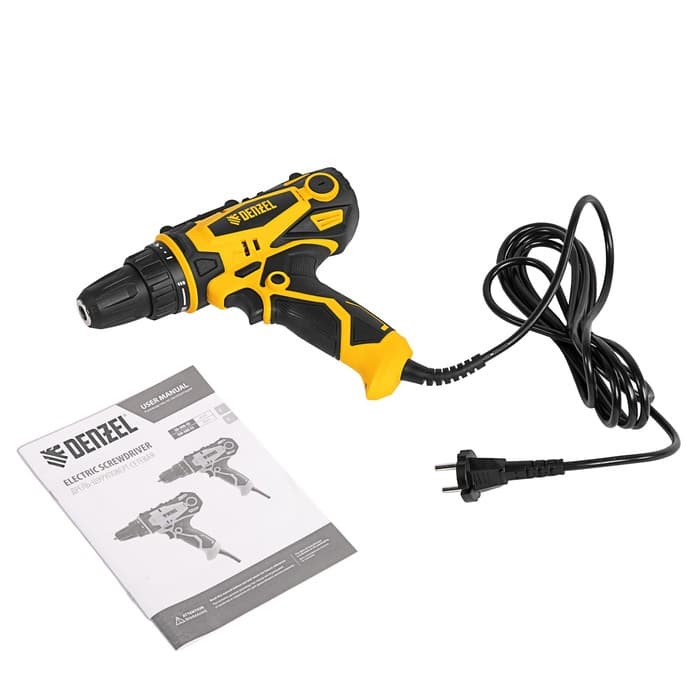 Дрель-шуруповерт Denzel 26201, сетевая Sd=300-10