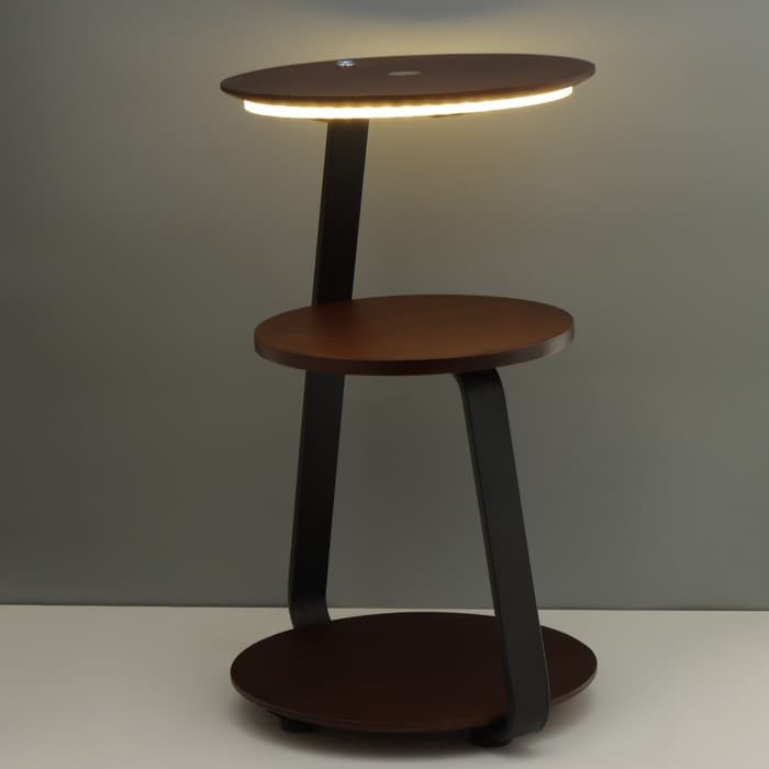 Торшер с беспроводной зарядкой «Тумми», LED, 22 Вт, USB, чёрный, 36×36×60 см