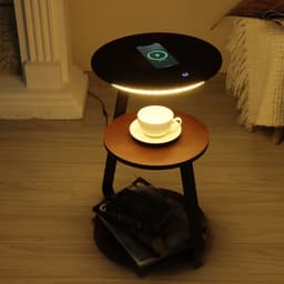 Торшер с беспроводной зарядкой «Тумми», LED, 22 Вт, USB, чёрный, 36×36×60 см