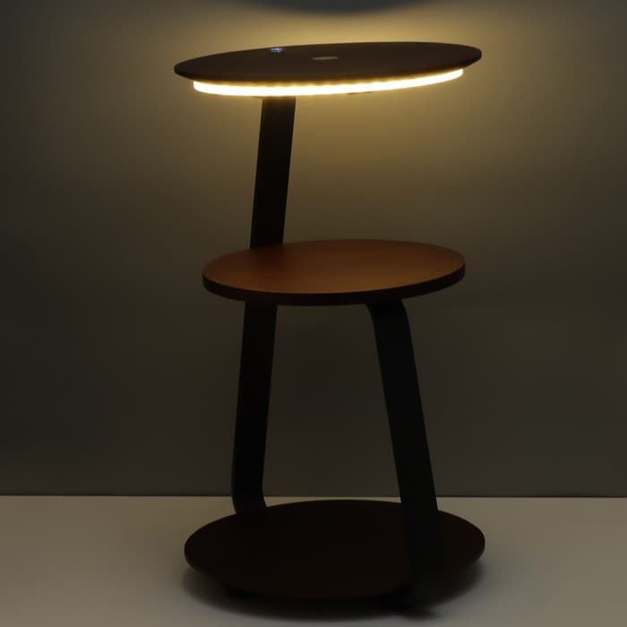 Торшер с беспроводной зарядкой «Тумми», LED, 22 Вт, USB, чёрный, 36×36×60 см