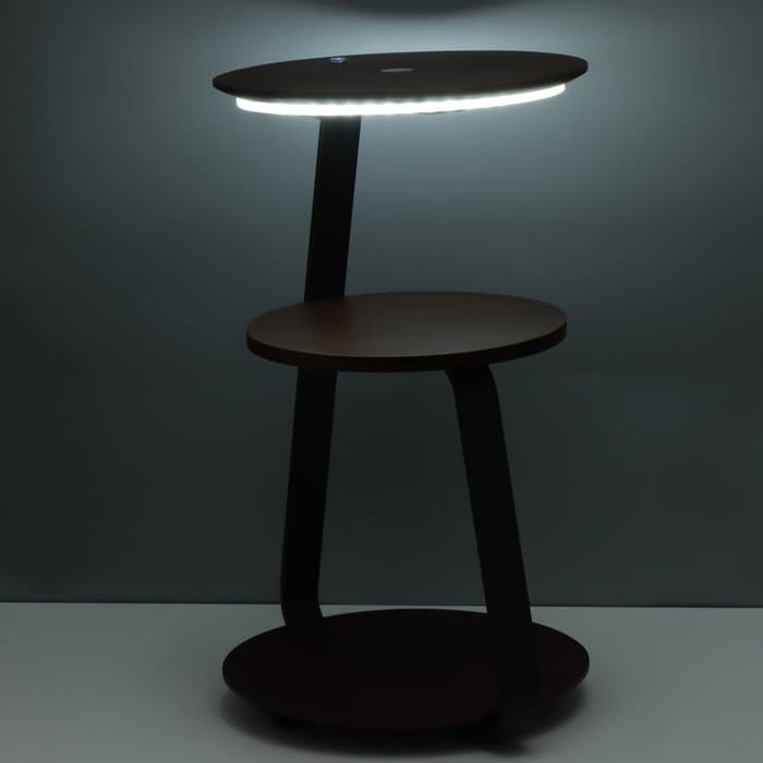 Торшер с беспроводной зарядкой «Тумми», LED, 22 Вт, USB, чёрный, 36×36×60 см