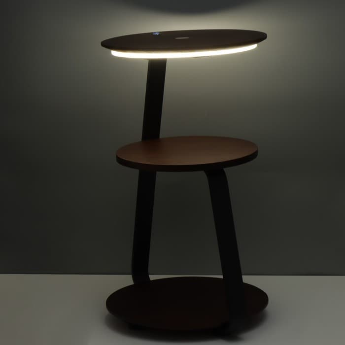 Торшер с беспроводной зарядкой «Тумми», LED, 22 Вт, USB, чёрный, 36×36×60 см