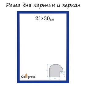 Рама для картин (зеркал) 21×30×1.2 см, пластиковая, Calligrata MOV, василёк