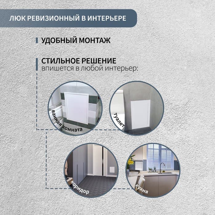Люк ревизионный ZEIN Люкс ЛК2530, 250×300 мм, пластик