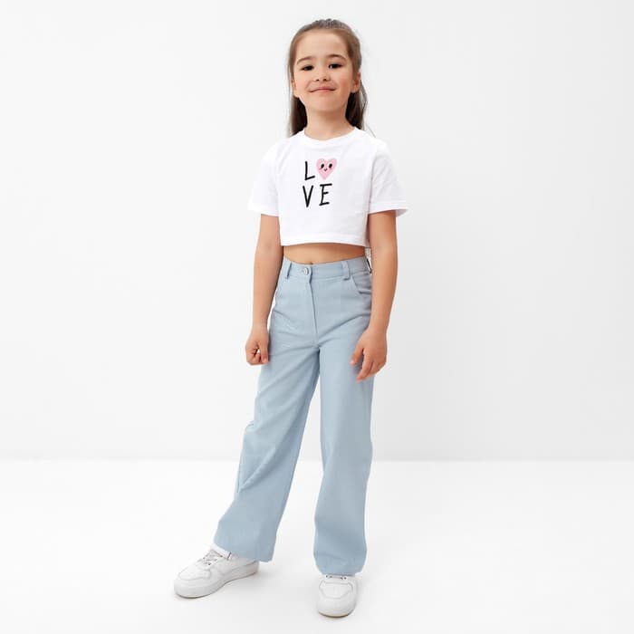 Джинсы для девочки KAFTAN, размер 32 (110-116 см), голубые