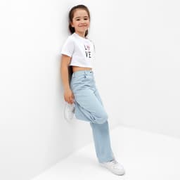 Джинсы для девочки KAFTAN, размер 32 (110-116 см), голубые