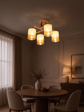 Люстра «Айрис» 4хЕ27 40 Вт бело-хромовый 55×55×27 см BayerLux