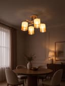Люстра «Айрис» 4хЕ27 40 Вт бело-хромовый 55×55×27 см BayerLux