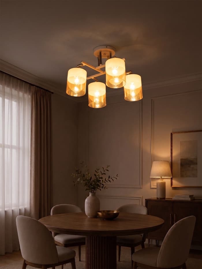 Люстра «Айрис» 4хЕ27 40 Вт бело-хромовый 55×55×27 см BayerLux