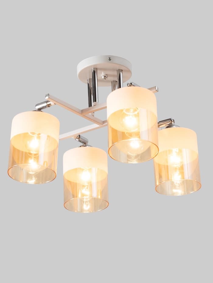 Люстра «Айрис» 4хЕ27 40 Вт бело-хромовый 55×55×27 см BayerLux