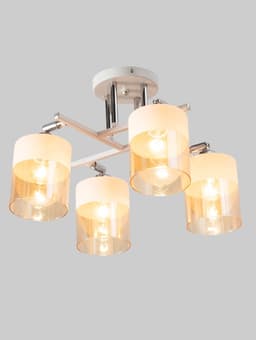 Люстра «Айрис» 4хЕ27 40 Вт бело-хромовый 55×55×27 см BayerLux
