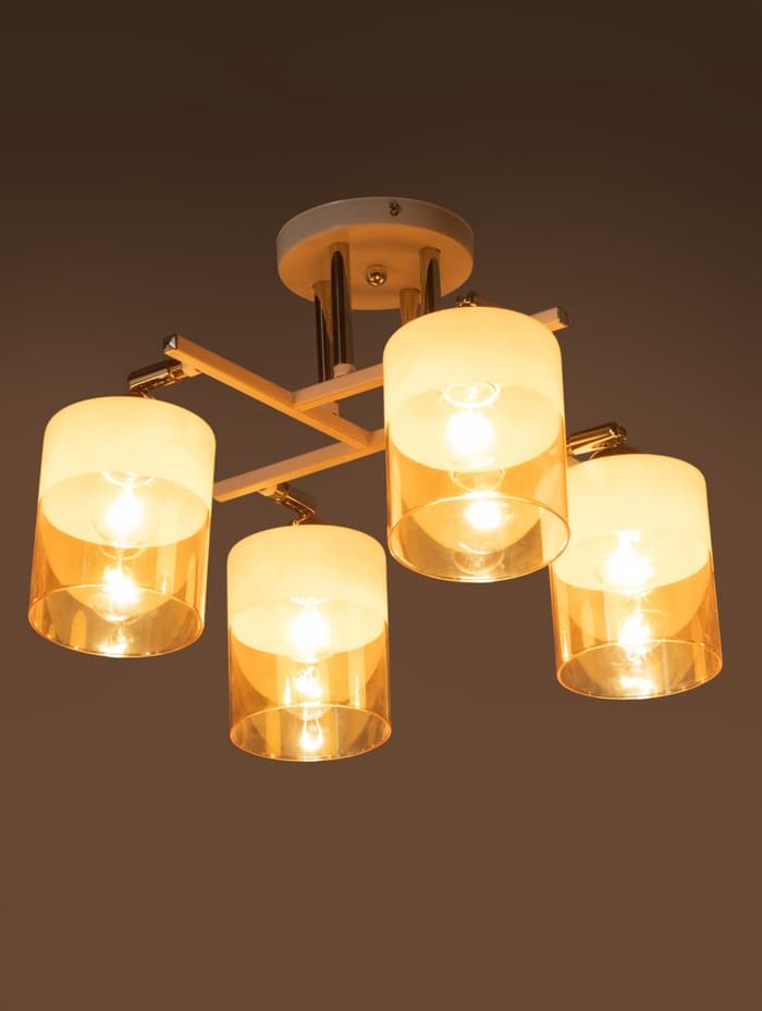 Люстра «Айрис» 4хЕ27 40 Вт бело-хромовый 55×55×27 см BayerLux