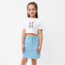 Юбка джинсовая KAFTAN, размер 32 (110-116 см), голубая