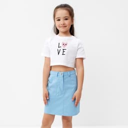 Юбка джинсовая KAFTAN, размер 32 (110-116 см), голубая