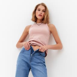 Майка женская MINAKU: Basic line, размер 48, пудровый