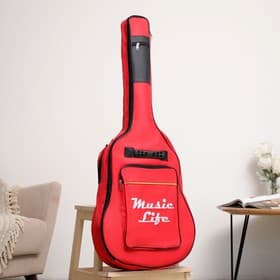 Чехол для гитары Music Life, премиум, красный, 106×43×12 см
