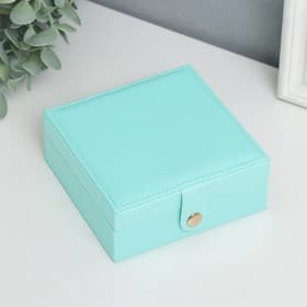 Шкатулка для украшений «Идиллия. Квадратная», искусственная кожа, бирюза, 5×12×12 см