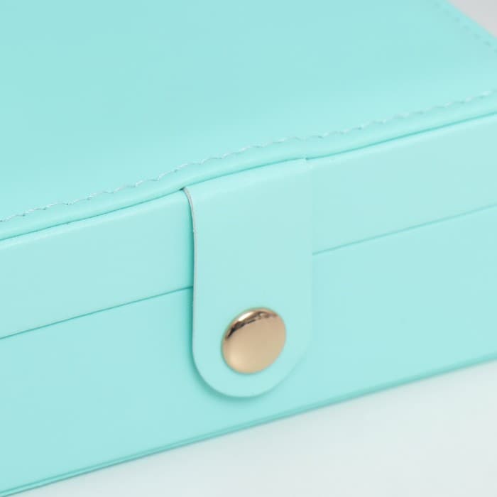 Шкатулка для украшений «Идиллия. Квадратная», искусственная кожа, бирюза, 5×12×12 см