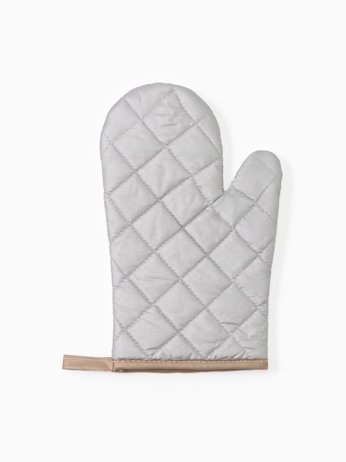 Кухонный набор «Доляна. Снежинки»: прихватка 17×17 см, варежка 26×16 см, фартук 70×80 см, золотистый