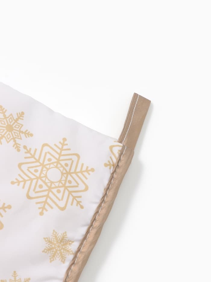 Кухонный набор «Доляна. Снежинки»: прихватка 17×17 см, варежка 26×16 см, фартук 70×80 см, золотистый