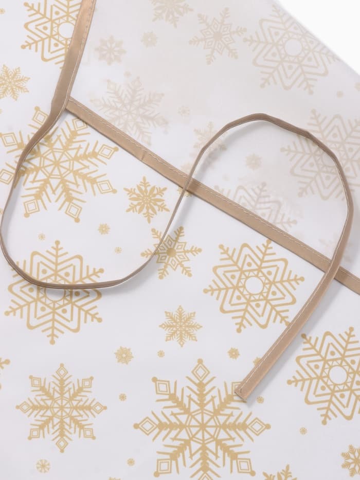 Кухонный набор «Доляна. Снежинки»: прихватка 17×17 см, варежка 26×16 см, фартук 70×80 см, золотистый