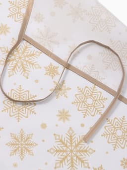 Кухонный набор «Доляна. Снежинки»: прихватка 17×17 см, варежка 26×16 см, фартук 70×80 см, золотистый