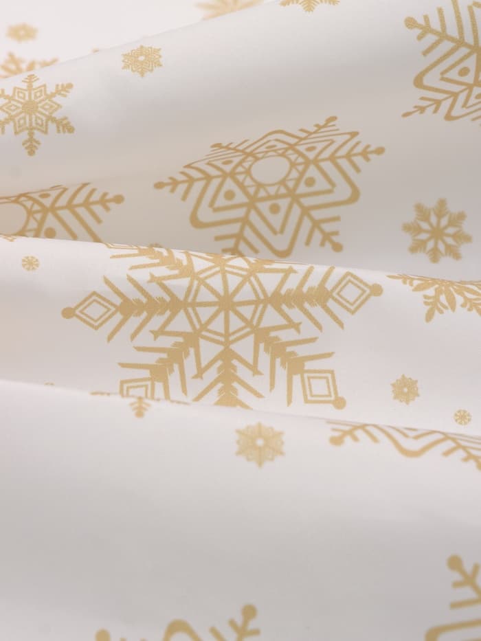 Кухонный набор «Доляна. Снежинки»: прихватка 17×17 см, варежка 26×16 см, фартук 70×80 см, золотистый