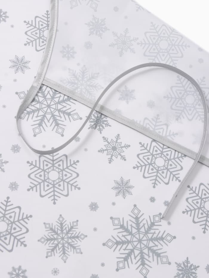 Кухонный набор «Доляна. Снежинки»: прихватка 17×17 см, варежка 26×16 см, фартук 70×80 см, серебристый