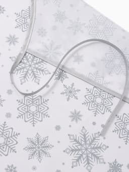 Кухонный набор «Доляна. Снежинки»: прихватка 17×17 см, варежка 26×16 см, фартук 70×80 см, серебристый