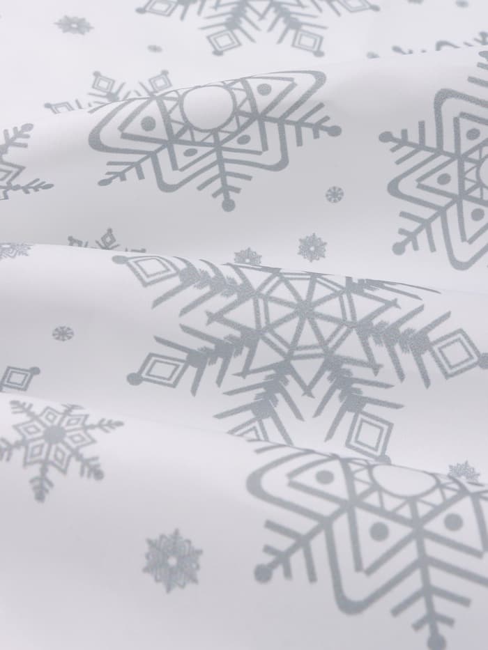 Кухонный набор «Доляна. Снежинки»: прихватка 17×17 см, варежка 26×16 см, фартук 70×80 см, серебристый