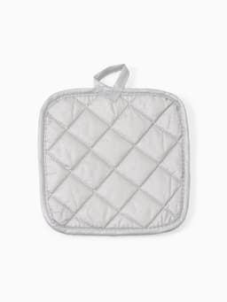 Кухонный набор «Доляна. Снежинки»: прихватка 17×17 см, варежка 26×16 см, фартук 70×80 см, серебристый