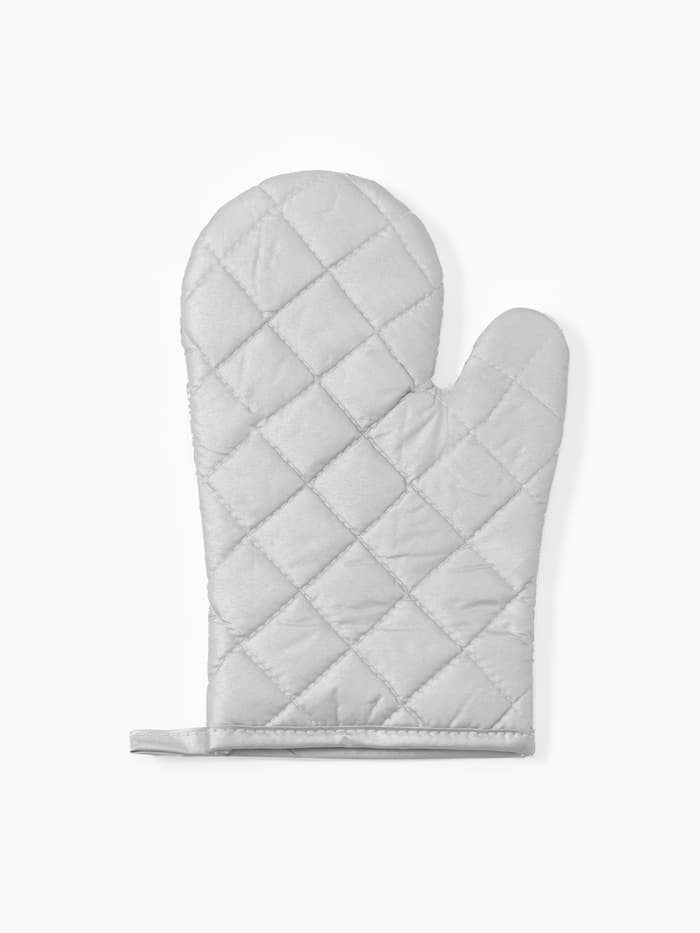 Кухонный набор «Доляна. Снежинки»: прихватка 17×17 см, варежка 26×16 см, фартук 70×80 см, серебристый