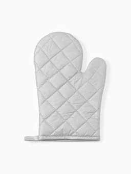 Кухонный набор «Доляна. Снежинки»: прихватка 17×17 см, варежка 26×16 см, фартук 70×80 см, серебристый