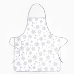 Кухонный набор «Доляна. Снежинки»: прихватка 17×17 см, варежка 26×16 см, фартук 70×80 см, серебристый