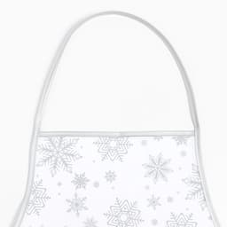 Кухонный набор «Доляна. Снежинки»: прихватка 17×17 см, варежка 26×16 см, фартук 70×80 см, серебристый