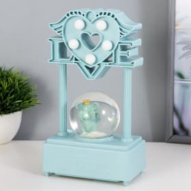 Фигурка световая RISALUX «Снежный шар», музыкальный, 5×LED, от батареек 3×ААА, голубой, 6.5×11×21 см