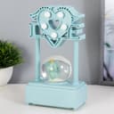 Фигурка светящаяся RISALUX «Снежный шар», музыкальный, 5×LED, от батареек 3×ААА, голубой, 6.5×11×21 см