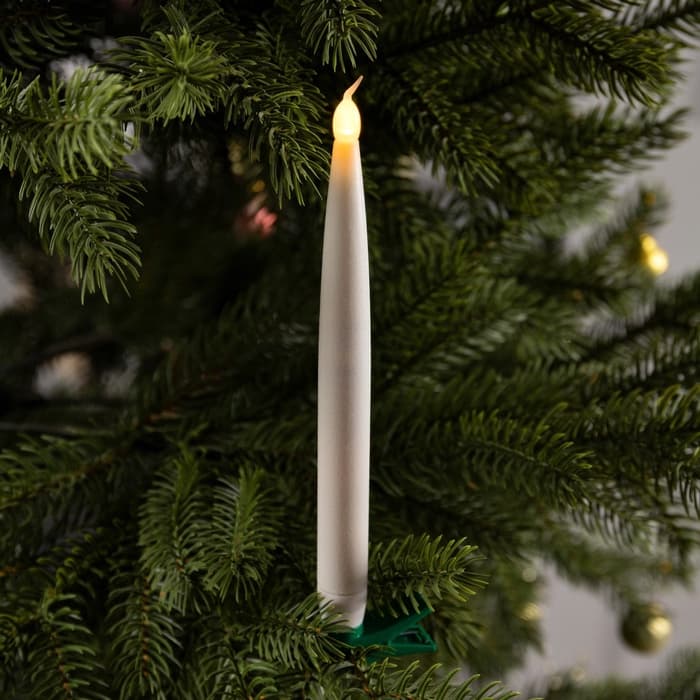 Светодиодные свечи на прищепках 19 см, 6 штук, батарейки АААх1 (не в комплекте), пульт ДУ, свечение тёплое белое