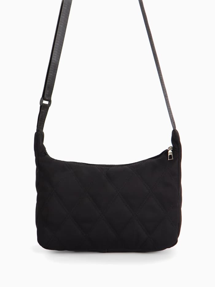 Сумка женская багет на молнии, 30×10×19 см, чёрная