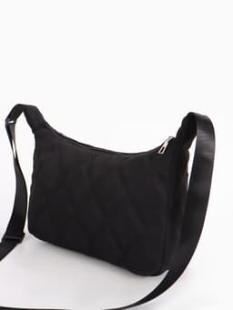 Сумка женская багет на молнии, 30×10×19 см, чёрная