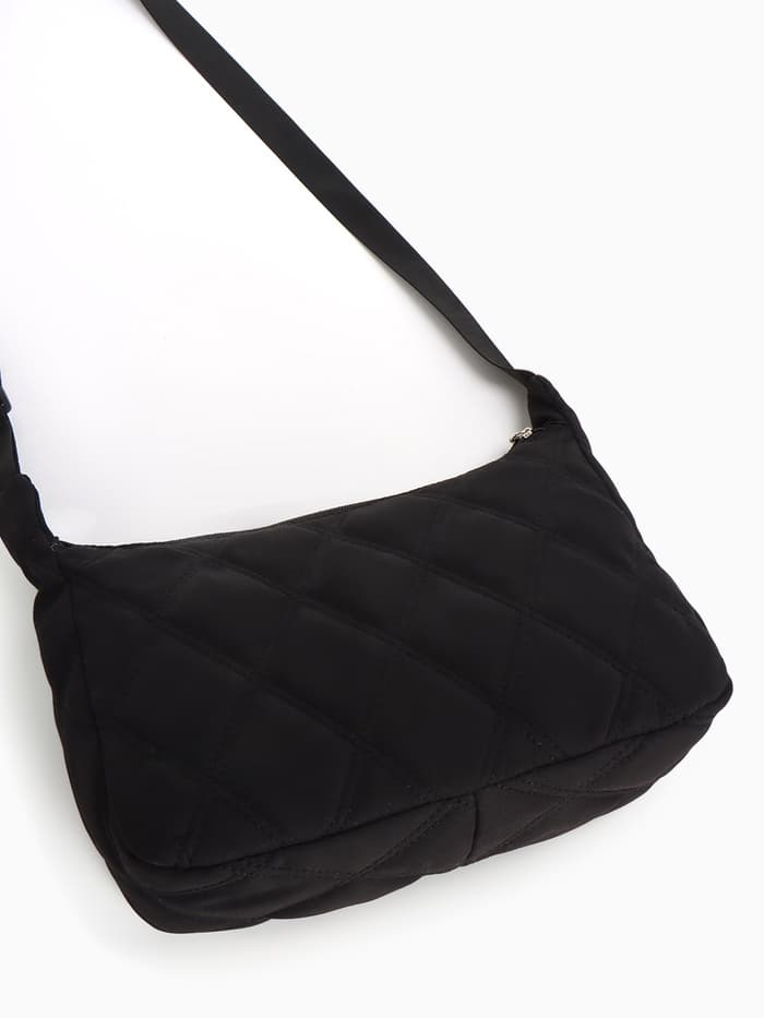 Сумка женская багет на молнии, 30×10×19 см, чёрная