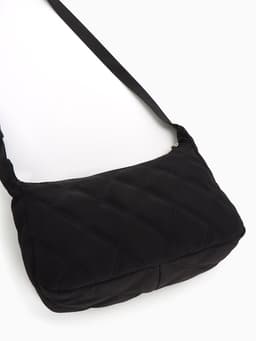 Сумка женская багет на молнии, 30×10×19 см, чёрная