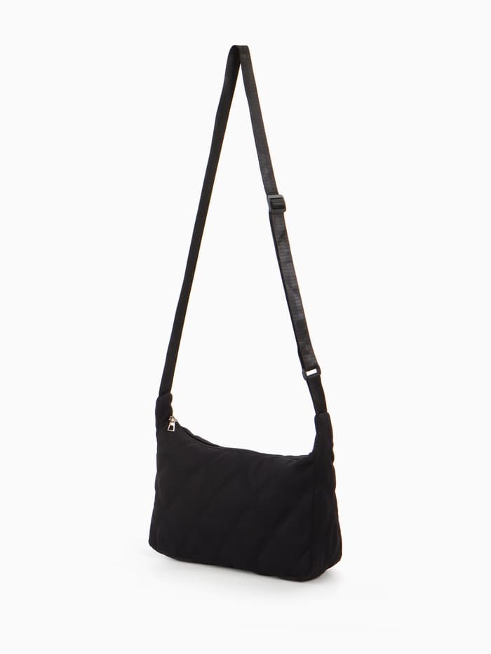 Сумка женская багет на молнии, 30×10×19 см, чёрная