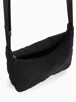 Сумка женская багет на молнии, 30×10×19 см, чёрная