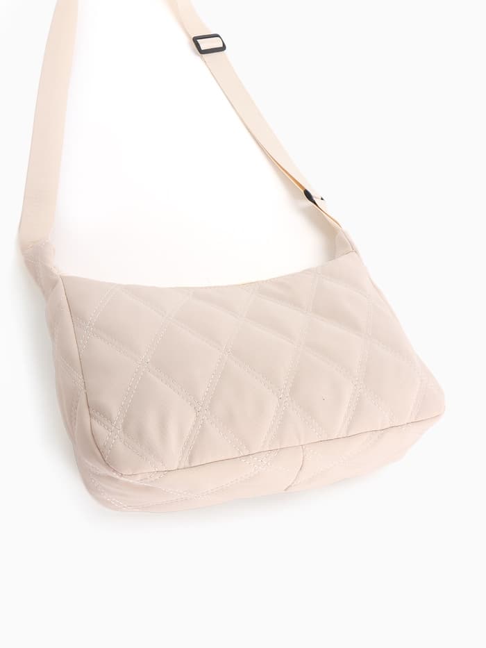 Сумка женская багет на молнии, 30×10×19 см, бежевая