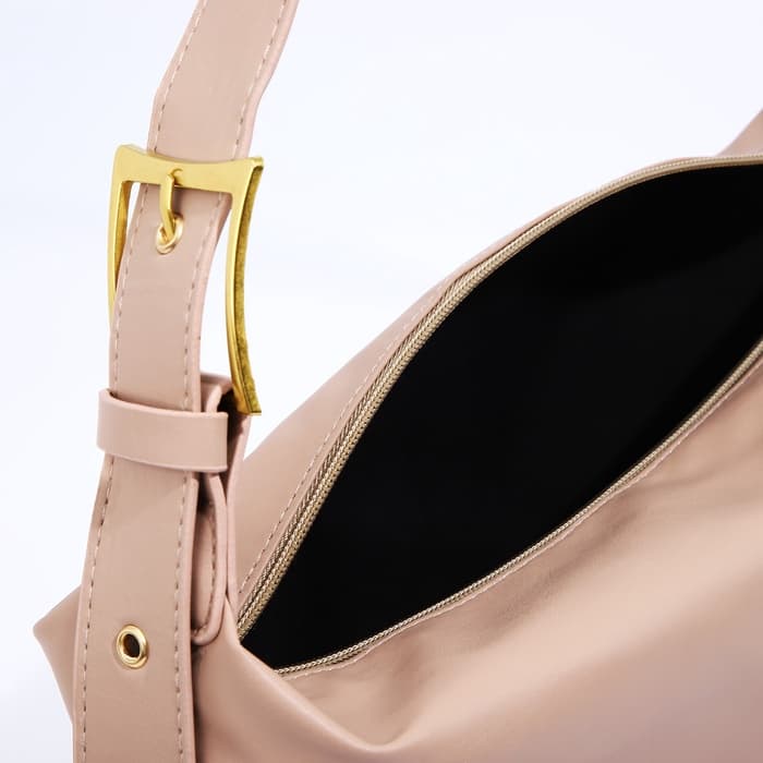 Сумка женская багет на молнии, 32×14×22 см, бежевая