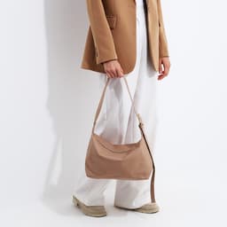 Сумка женская багет на молнии, 32×14×22 см, бежевая