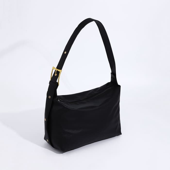 Сумка женская багет на молнии, 32×14×22 см, чёрная