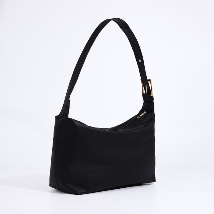 Сумка женская багет на молнии, 32×14×22 см, чёрная